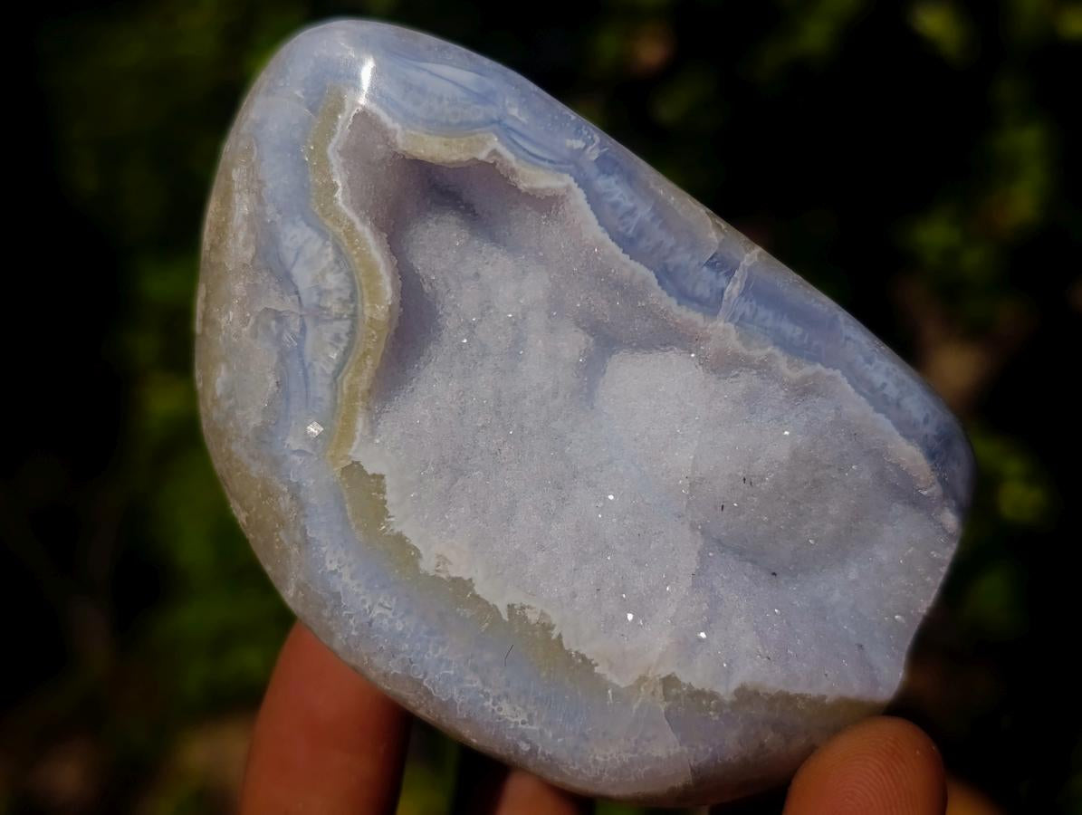 Polished Blue Lace Agate Standing Display Pieces and Free Forms x 6 From Nsanje, Malawi - Toprock Gemstones and Minerals 