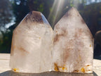 Polished Window Smokey Quartz Crystals x 2 From Madagascar - Toprock Gemstones and Minerals 