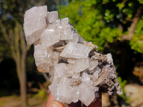 Natural Stacked Rhombohedral Calcite Specimens with Phosphorus Aragonite x 2 From Albert's Mountain, Lesotho - Toprock Gemstones and Minerals 
