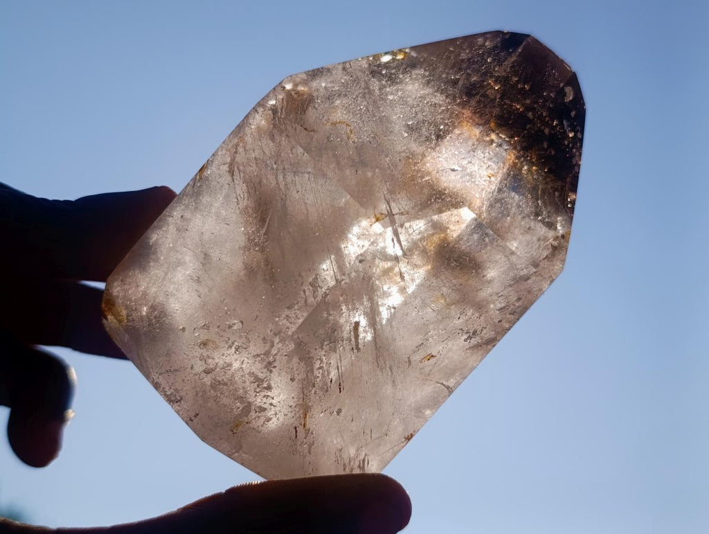 Polished Window Smokey Quartz Crystals x 2 From Madagascar - Toprock Gemstones and Minerals 