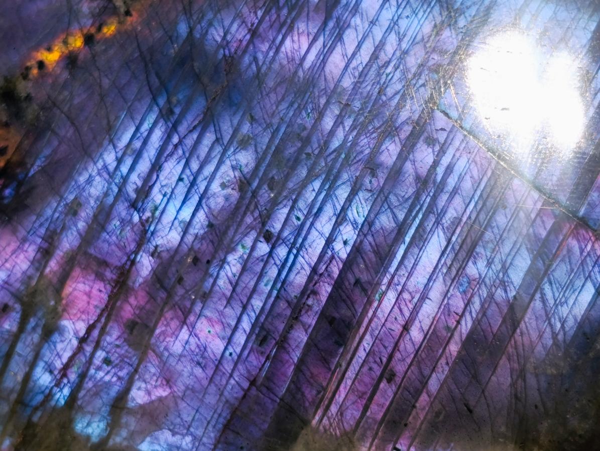 Polished Rare Purple Sunset Flash Labradorite Standing Display Pieces x 2 From Madagascar - Toprock Gemstones and Minerals 