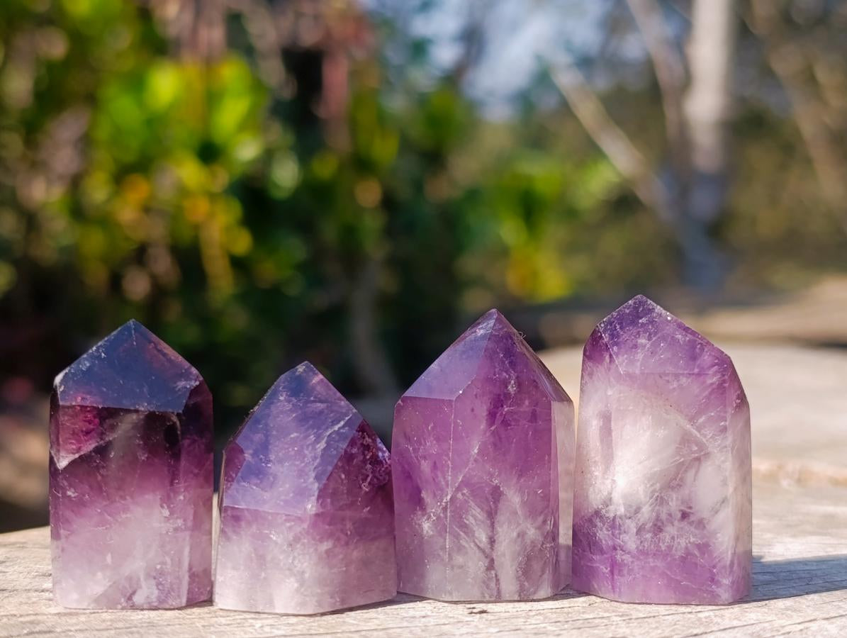 Polished Mini Window Amethyst Crystals x 35 From Akansobe, Madagascar - Toprock Gemstones and Minerals 