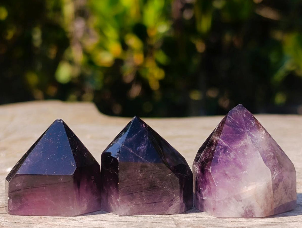 Polished Mini Window Amethyst Crystals x 35 From Akansobe, Madagascar - Toprock Gemstones and Minerals 