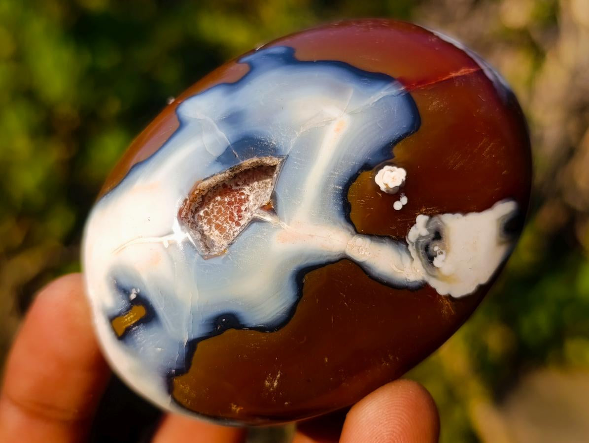 Polished Large Carnelian Agate Gemstone Galets x 12 From Madagascar - Toprock Gemstones and Minerals 