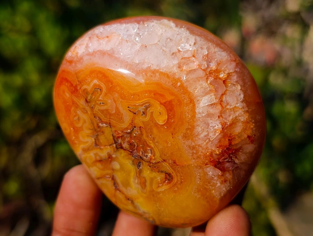 Polished Large Carnelian Agate Gemstone Galets x 12 From Madagascar - Toprock Gemstones and Minerals 