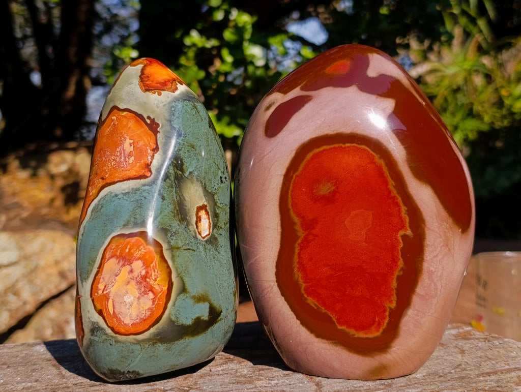 Polished Large Polychrome Jasper Standing Display Pieces x 2 From NW Coast, Madagascar - Toprock Gemstones and Minerals 
