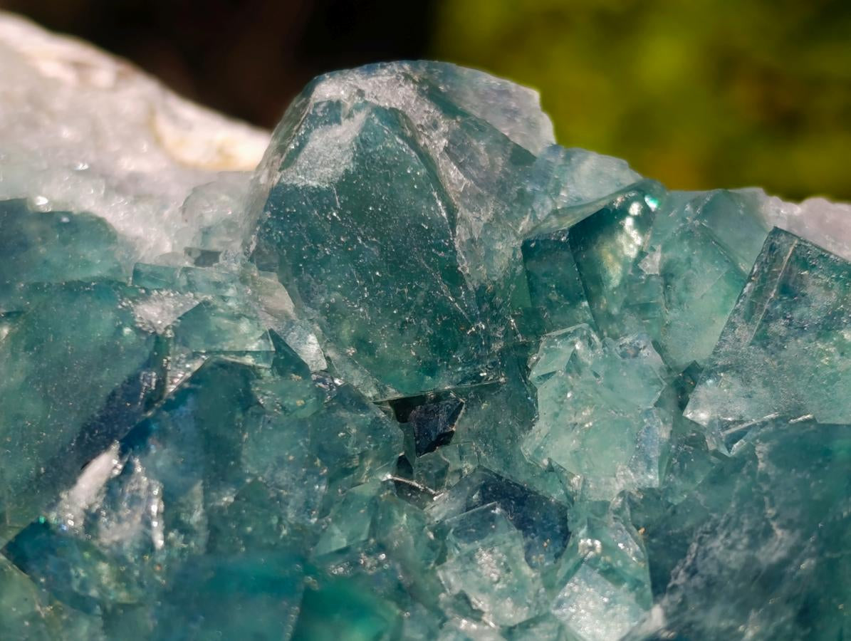 Natural Green Cubic Fluorite Specimens x 3 From Mandrosonoro, Madagascar - Toprock Gemstones and Minerals 
