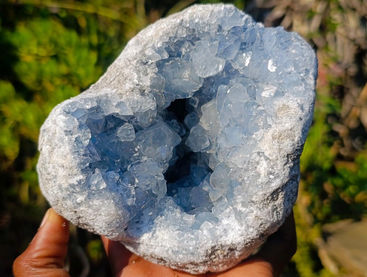 Natural Large Blue Celestite Geode Specimen x 1 From Sakoany, Madagascar - Toprock Gemstones and Minerals 
