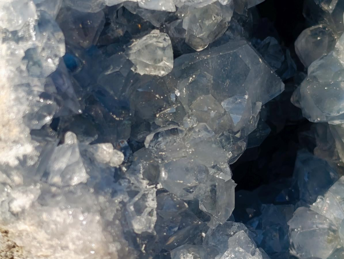 Natural Large Blue Celestite Geode Specimen x 1 From Sakoany, Madagascar - Toprock Gemstones and Minerals 
