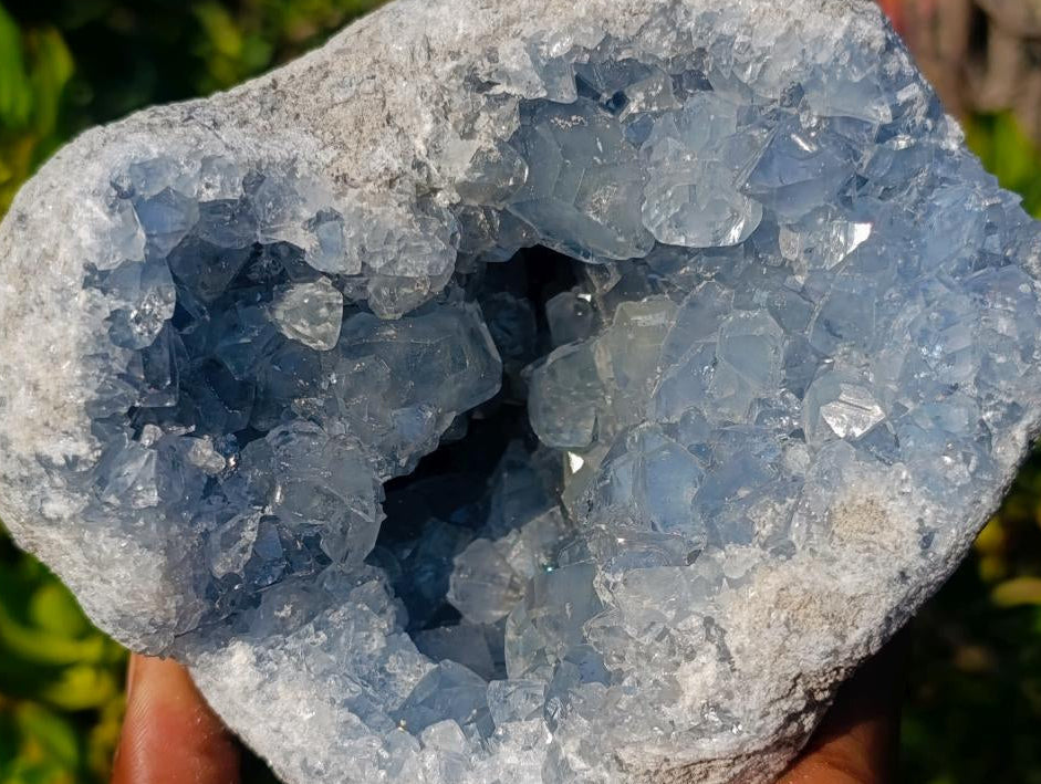 Natural Large Blue Celestite Geode Specimen x 1 From Sakoany, Madagascar - Toprock Gemstones and Minerals 