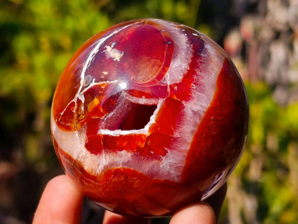 Polished Carnelian Agate Gemstone Spheres x 6 From Madagascar - Toprock Gemstones and Minerals 