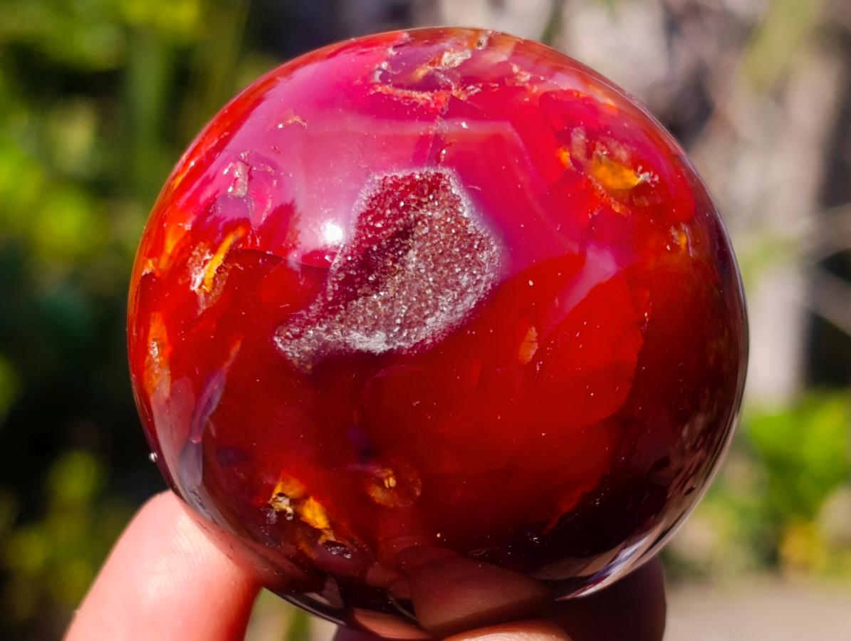 Polished Carnelian Agate Gemstone Spheres x 6 From Madagascar - Toprock Gemstones and Minerals 