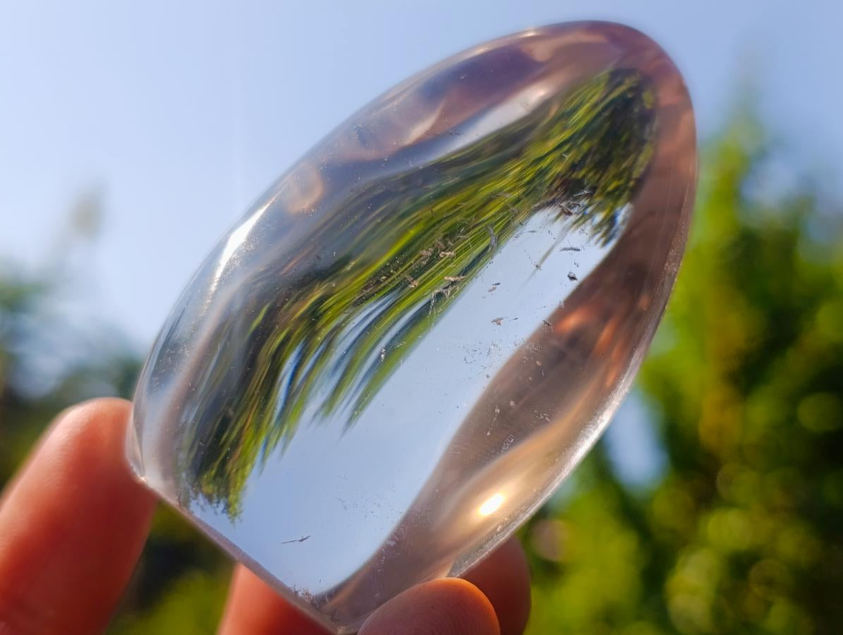 Polished Rock Crystal Standing Display Pieces x 12 From Amoron’i Mania, Madagascar