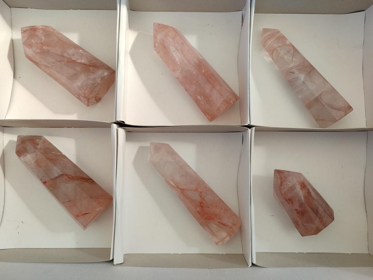 Polished Red Hematoid Quartz Display Crystals x 6 From Ambatondrazaka, Madagascar - Toprock Gemstones and Minerals 