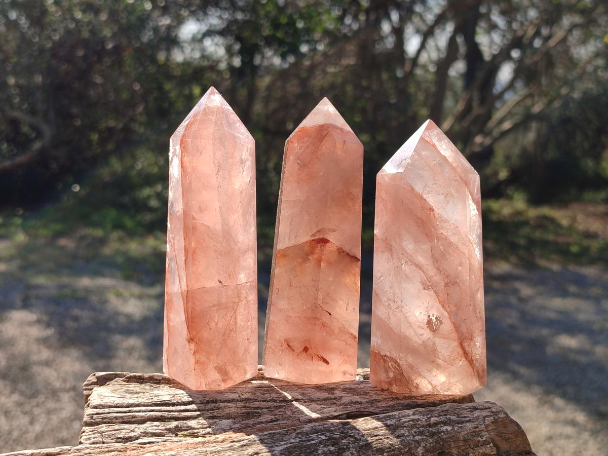 Polished Red Hematoid Quartz Display Crystals x 6 From Ambatondrazaka, Madagascar - Toprock Gemstones and Minerals 