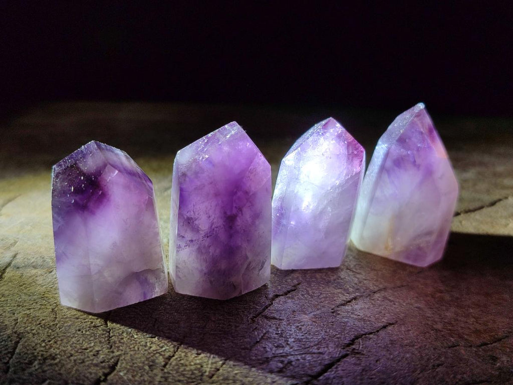 Polished Mini Dark Window Amethyst Crystals x 70 From Akansobe, Madagascar - Toprock Gemstones and Minerals 