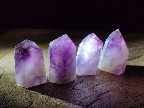Polished Mini Dark Window Amethyst Crystals x 70 From Akansobe, Madagascar - Toprock Gemstones and Minerals 