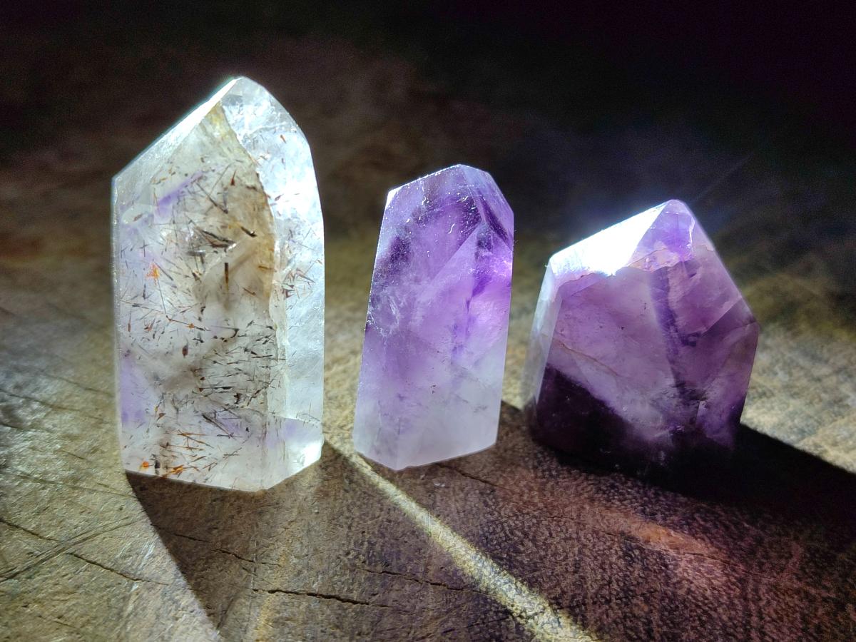 Polished Mini Dark Window Amethyst Crystals x 70 From Akansobe, Madagascar - Toprock Gemstones and Minerals 
