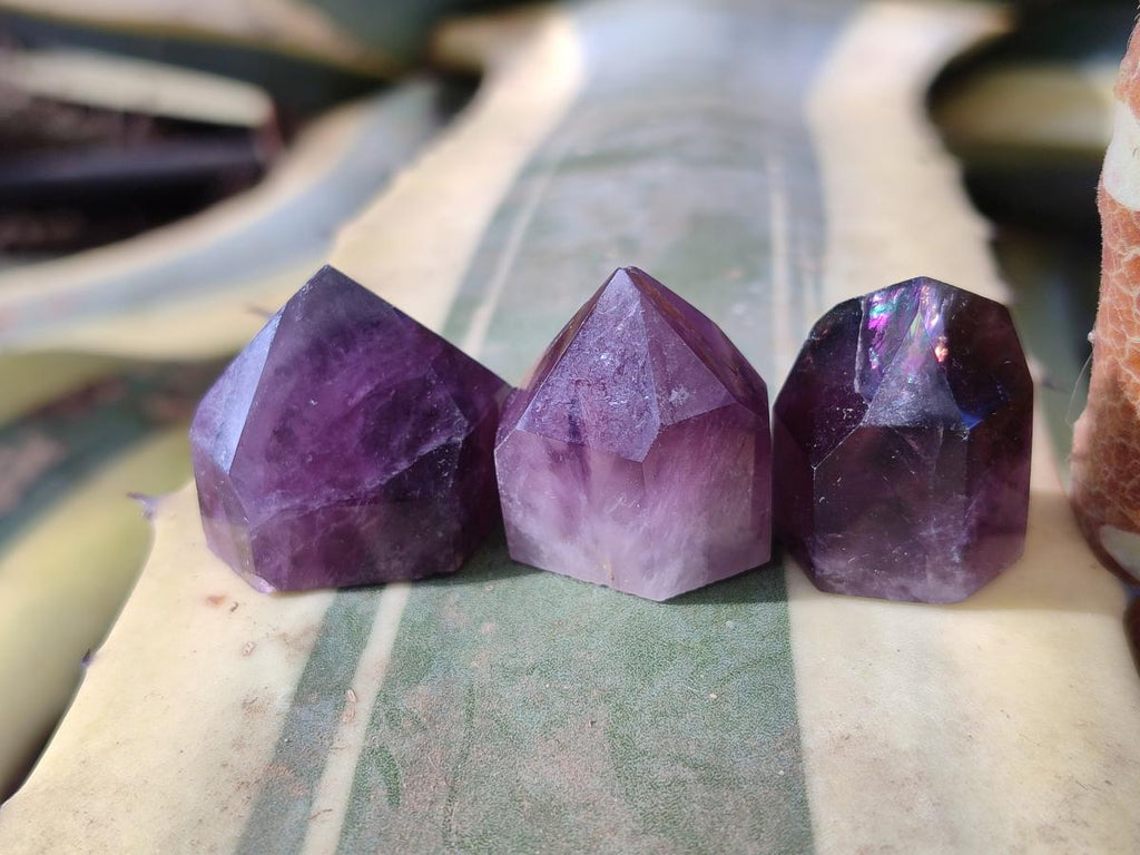 Polished Mini Dark Window Amethyst Crystals x 70 From Akansobe, Madagascar - Toprock Gemstones and Minerals 