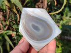 Polished Banded Agate Standing House Shaped Slices x 12 From Madagascar - Toprock Gemstones and Minerals 