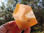 Polished Banded Agate Standing House Shaped Slices x 12 From Madagascar - Toprock Gemstones and Minerals 