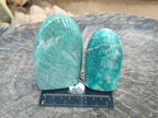 Polished Amazonite Standing Display Pieces and Hearts x 6 From Madagascar - Toprock Gemstones and Minerals 