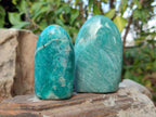Polished Amazonite Standing Display Pieces and Hearts x 6 From Madagascar - Toprock Gemstones and Minerals 