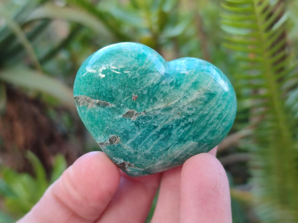 Polished Amazonite Standing Display Pieces and Hearts x 6 From Madagascar - Toprock Gemstones and Minerals 