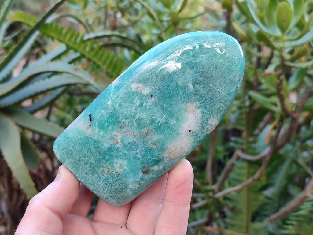 Polished Amazonite Standing Display Pieces and Hearts x 6 From Madagascar - Toprock Gemstones and Minerals 