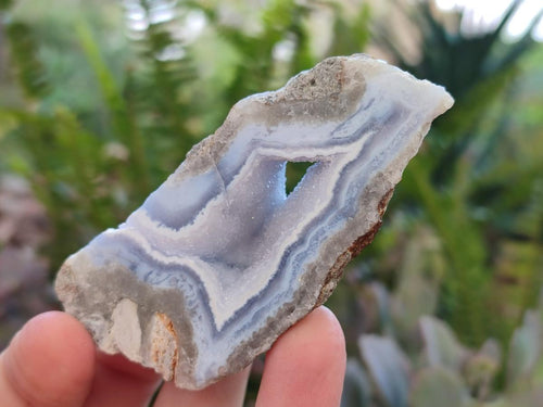 Polished On One Side Blue Lace Agate Geodes x 12 From Nsanje, Malawi - Toprock Gemstones and Minerals 