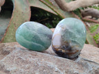 Polished Watermelon Fluorite Palm Stones x 12 From Uis, Namibia - Toprock Gemstones and Minerals 