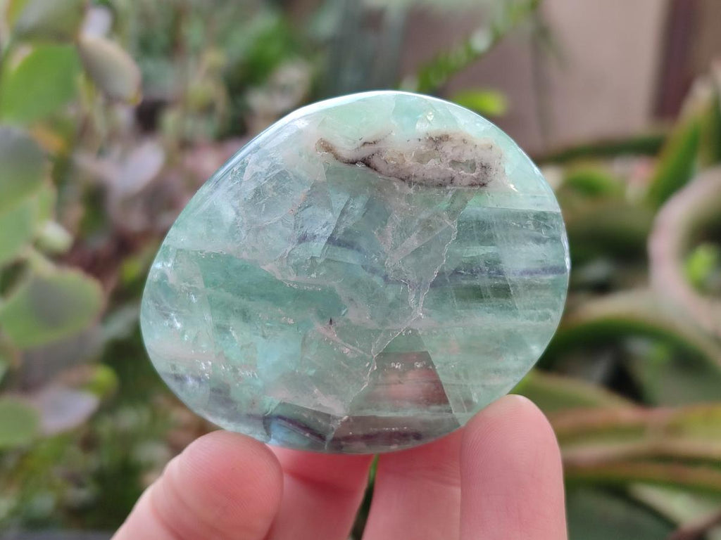 Polished Watermelon Fluorite Palm Stones x 12 From Uis, Namibia - Toprock Gemstones and Minerals 