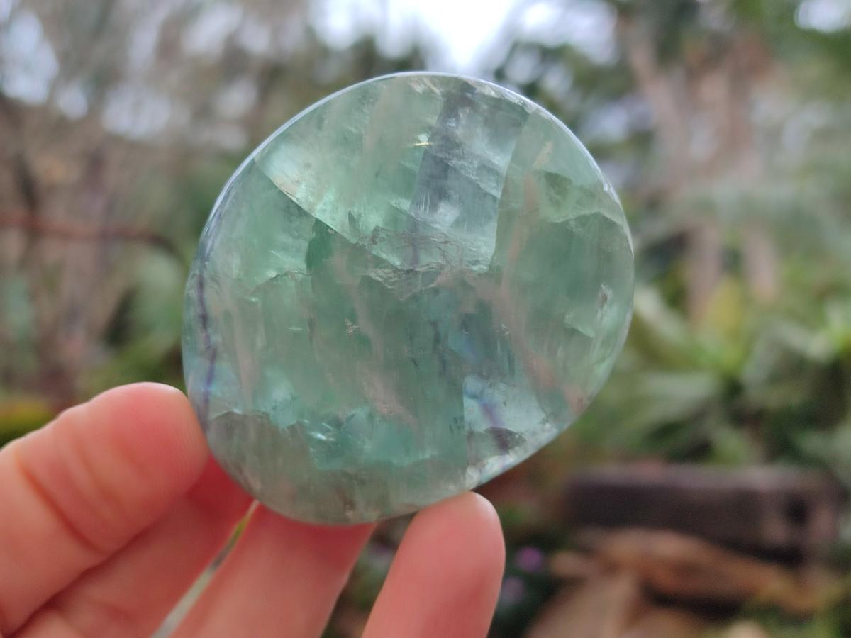 Polished Watermelon Fluorite Palm Stones x 12 From Uis, Namibia - Toprock Gemstones and Minerals 