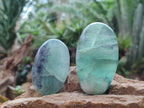 Polished Watermelon Fluorite Palm Stones x 12 From Uis, Namibia - Toprock Gemstones and Minerals 
