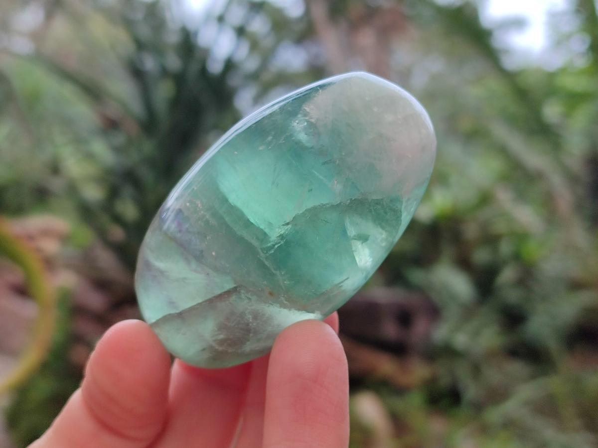 Polished Watermelon Fluorite Palm Stones x 12 From Uis, Namibia - Toprock Gemstones and Minerals 