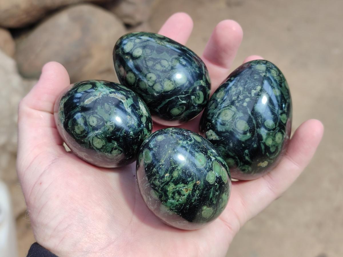 Polished Stromatolite Eggs x 12 From Katsepy, Madagascar - Toprock Gemstones and Minerals 