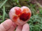 Polished Small Carnelian Agate Gemstone Hearts x 24 From Madagascar - Toprock Gemstones and Minerals 