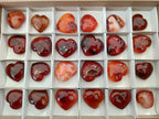 Polished Small Carnelian Agate Gemstone Hearts x 24 From Madagascar - Toprock Gemstones and Minerals 