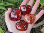 Polished Small Carnelian Agate Gemstone Hearts x 24 From Madagascar - Toprock Gemstones and Minerals 
