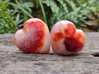 Polished Small Carnelian Agate Gemstone Hearts x 24 From Madagascar - Toprock Gemstones and Minerals 