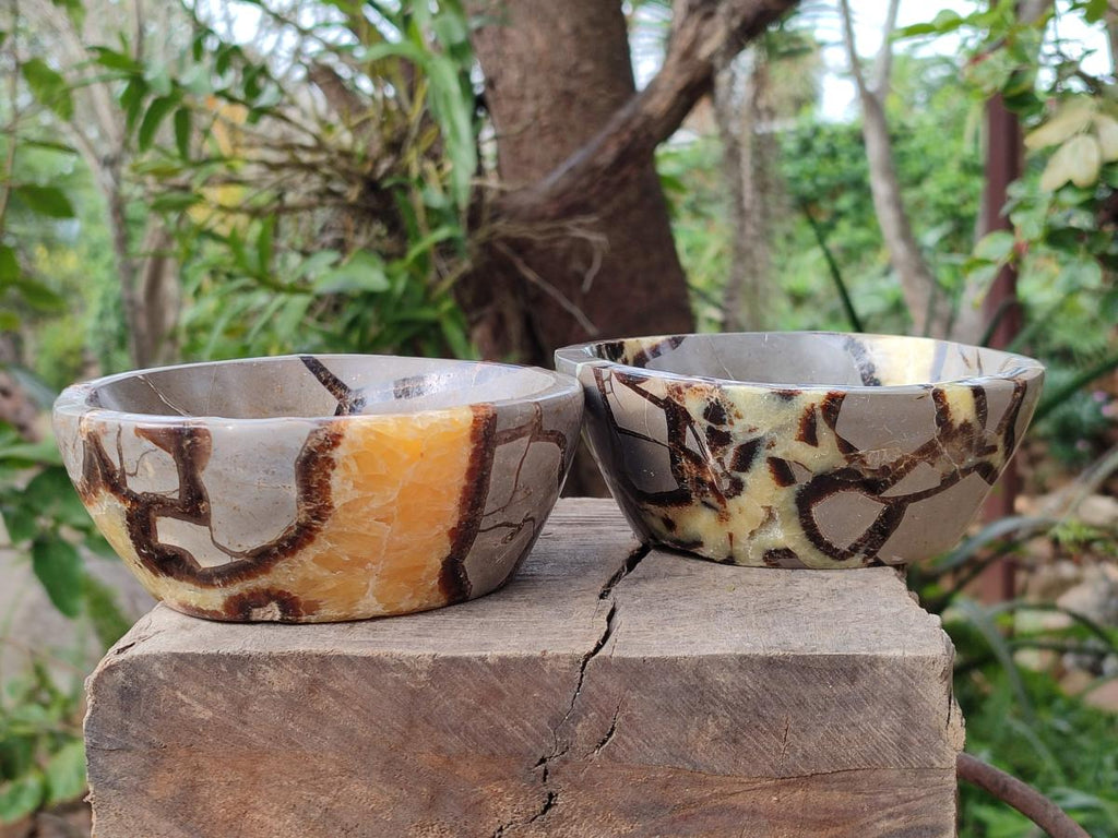 Polished Septerye Bowls x 2 From Mahajanga, Madagascar - Toprock Gemstones and Minerals 