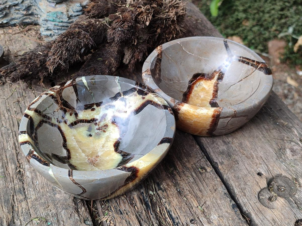 Polished Septerye Bowls x 2 From Mahajanga, Madagascar - Toprock Gemstones and Minerals 