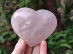 Polished Gemmy Girasol Rose Quartz Hearts x 3 From Madagascar - Toprock Gemstones and Minerals 