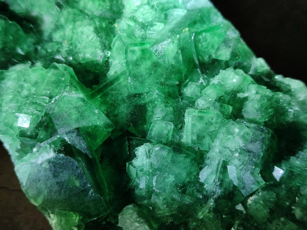 Natural Green Cubic Fluorite Specimens x 3 From Mandrosonoro, Madagascar - Toprock Gemstones and Minerals 