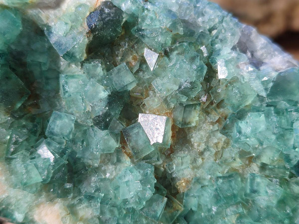 Natural Green Cubic Fluorite Specimens x 3 From Mandrosonoro, Madagascar - Toprock Gemstones and Minerals 
