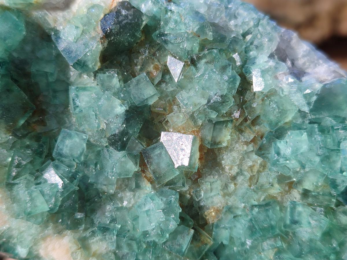 Natural Green Cubic Fluorite Specimens x 3 From Mandrosonoro, Madagascar - Toprock Gemstones and Minerals 