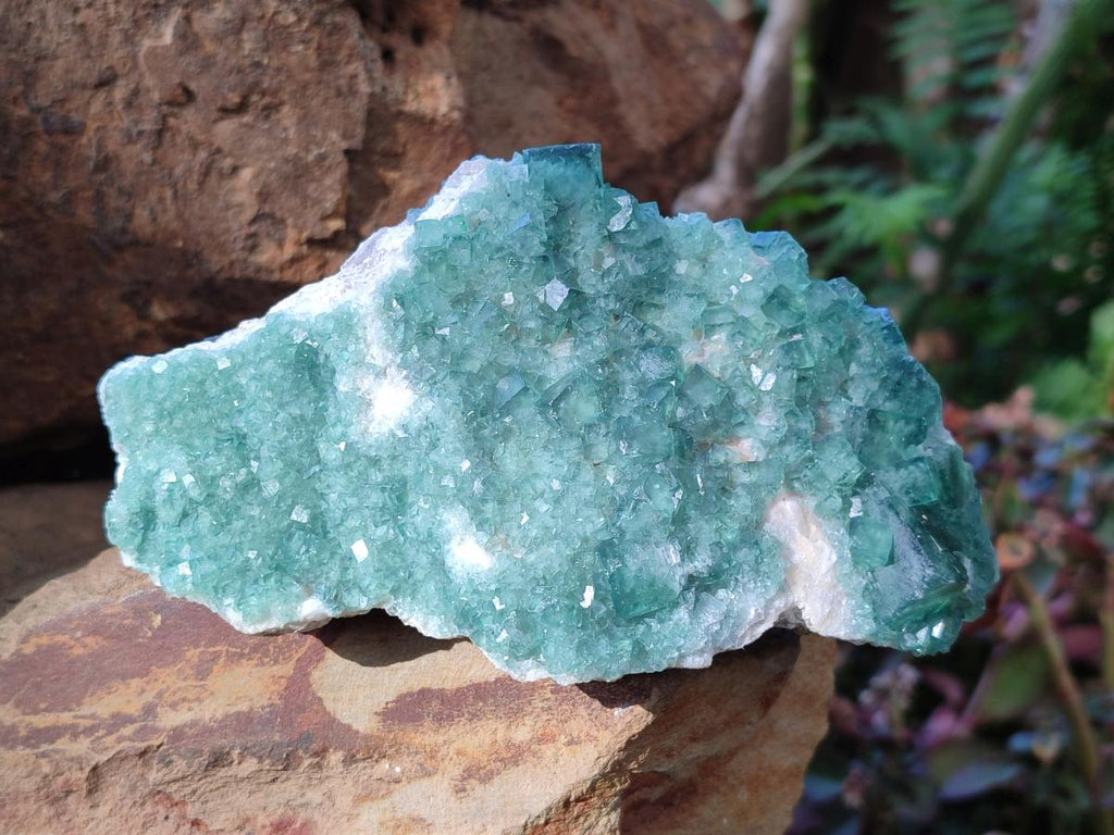 Natural Green Cubic Fluorite Specimens x 3 From Mandrosonoro, Madagascar - Toprock Gemstones and Minerals 