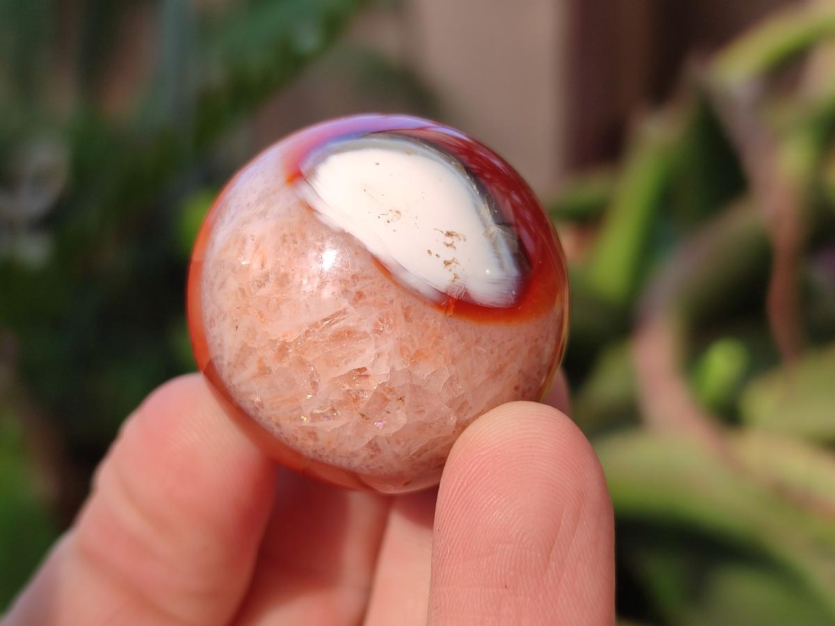 Polished Small Carnelian Agate Gemstone Spheres x 20 From Madagascar - Toprock Gemstones and Minerals 