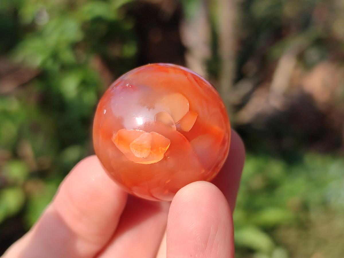 Polished Small Carnelian Agate Gemstone Spheres x 20 From Madagascar - Toprock Gemstones and Minerals 