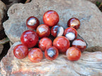 Polished Small Carnelian Agate Gemstone Spheres x 20 From Madagascar - Toprock Gemstones and Minerals 